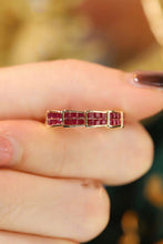Load image into Gallery viewer, LUOWEND 18K Yellow Gold Real Natural Ruby Ring for Women
