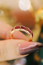 Load image into Gallery viewer, LUOWEND 18K Yellow Gold Real Natural Ruby Ring for Women