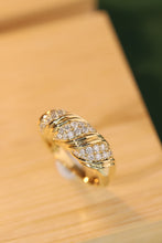 Load image into Gallery viewer, LUOWEND 18K Yellow Gold Real Natural Diamond Ring for Women