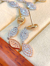 Load image into Gallery viewer, LUOWEND 18K White/Yellow/Rose Gold Natural Diamond Earrings for Women