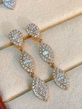 Load image into Gallery viewer, LUOWEND 18K White/Yellow/Rose Gold Natural Diamond Earrings for Women