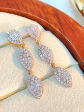 Load image into Gallery viewer, LUOWEND 18K White/Yellow/Rose Gold Natural Diamond Earrings for Women