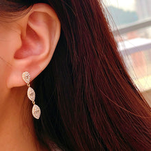 Load image into Gallery viewer, LUOWEND 18K White/Yellow/Rose Gold Natural Diamond Earrings for Women