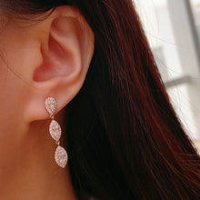 Load image into Gallery viewer, LUOWEND 18K White/Yellow/Rose Gold Natural Diamond Earrings for Women