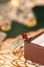 Load image into Gallery viewer, LUOWEND 18K Yellow Gold Real Natural Ruby Ring for Women
