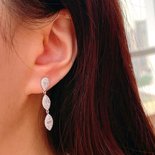 Load image into Gallery viewer, LUOWEND 18K White/Yellow/Rose Gold Natural Diamond Earrings for Women