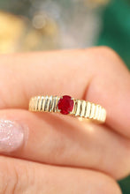 Load image into Gallery viewer, LUOWEND 18K Yellow Gold Real Natural Ruby Ring for Women