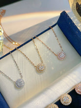 Load image into Gallery viewer, LUOWEND 18K White/Yellow/Rose Gold Natural Diamond Necklace for Women