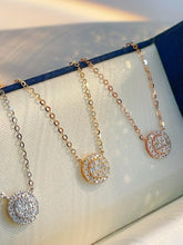 Load image into Gallery viewer, LUOWEND 18K White/Yellow/Rose Gold Natural Diamond Necklace for Women