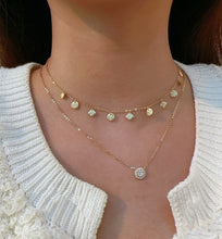 Load image into Gallery viewer, LUOWEND 18K White/Yellow/Rose Gold Natural Diamond Necklace for Women