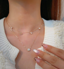 Load image into Gallery viewer, LUOWEND 18K White/Yellow/Rose Gold Natural Diamond Necklace for Women