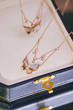 Load image into Gallery viewer, LUOWEND 18K Rose Gold Real Natural Diamond Pendant Necklace for Women