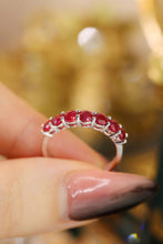 Load image into Gallery viewer, LUOWEND 18K White Gold Real Natural Ruby Ring for Women