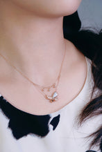 Load image into Gallery viewer, LUOWEND 18K Rose Gold Real Natural Diamond Pendant Necklace for Women