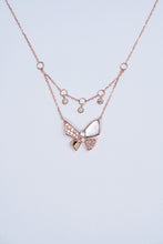 Load image into Gallery viewer, LUOWEND 18K Rose Gold Real Natural Diamond Pendant Necklace for Women