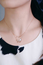 Load image into Gallery viewer, LUOWEND 18K Rose Gold Real Natural Diamond Pendant Necklace for Women