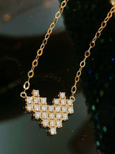 Load image into Gallery viewer, LUOWEND 18K White/Yellow/Rose Gold Natural Diamond Pendant Necklace for Women