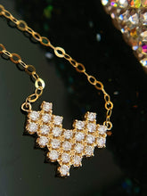 Load image into Gallery viewer, LUOWEND 18K White/Yellow/Rose Gold Natural Diamond Pendant Necklace for Women