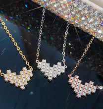 Load image into Gallery viewer, LUOWEND 18K White/Yellow/Rose Gold Natural Diamond Pendant Necklace for Women