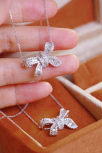 Load image into Gallery viewer, LUOWEND 18K White Gold Natural Diamond Pendant Necklace for Women