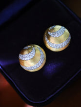 Load image into Gallery viewer, LUOWEND 18K Yellow Gold Real Natural Diamond Stud Earrings for Women