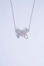 Load image into Gallery viewer, LUOWEND 18K White Gold Natural Diamond Pendant Necklace for Women