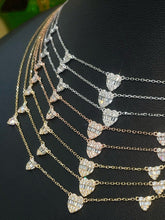 Load image into Gallery viewer, LUOWEND 18K White/Yellow/Rose Gold Natural Diamond Necklace for Women