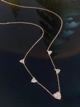 Load image into Gallery viewer, LUOWEND 18K White/Yellow/Rose Gold Natural Diamond Necklace for Women