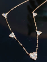 Load image into Gallery viewer, LUOWEND 18K White/Yellow/Rose Gold Natural Diamond Necklace for Women