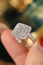 Load image into Gallery viewer, LUOWEND 18K White Gold Real Natural Diamond Ring for Women