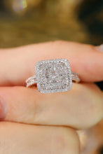 Load image into Gallery viewer, LUOWEND 18K White Gold Real Natural Diamond Ring for Women