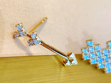Load image into Gallery viewer, LUOWEND 18K Yellow Gold Natural Diamond Earrings for Women