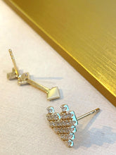 Load image into Gallery viewer, LUOWEND 18K Yellow Gold Natural Diamond Earrings for Women
