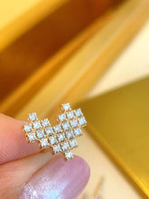 Load image into Gallery viewer, LUOWEND 18K Yellow Gold Natural Diamond Earrings for Women
