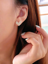 Load image into Gallery viewer, LUOWEND 18K Yellow Gold Natural Diamond Earrings for Women