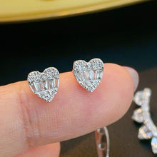 Load image into Gallery viewer, LUOWEND 18K White/Yellow Gold Natural Diamond Earrings for Women