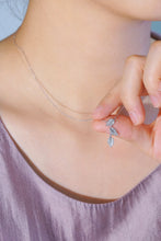 Load image into Gallery viewer, LUOWEND 18K White Gold Natural Diamond Pendant Necklace for Women