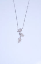 Load image into Gallery viewer, LUOWEND 18K White Gold Natural Diamond Pendant Necklace for Women