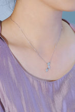 Load image into Gallery viewer, LUOWEND 18K White Gold Natural Diamond Pendant Necklace for Women