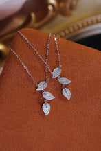 Load image into Gallery viewer, LUOWEND 18K White Gold Natural Diamond Pendant Necklace for Women