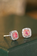 Load image into Gallery viewer, LUOWEND 18K White Gold Real Natural Pink Diamond Earrings for Women