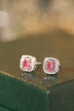 Load image into Gallery viewer, LUOWEND 18K White Gold Real Natural Pink Diamond Earrings for Women