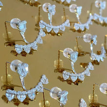 Load image into Gallery viewer, LUOWEND 18K White/Yellow Gold Natural Diamond Earrings for Women