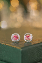 Load image into Gallery viewer, LUOWEND 18K White Gold Real Natural Pink Diamond Earrings for Women