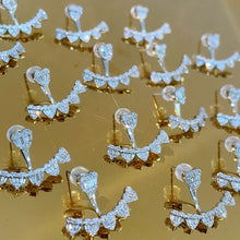 Load image into Gallery viewer, LUOWEND 18K White/Yellow Gold Natural Diamond Earrings for Women