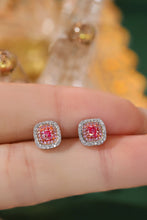 Load image into Gallery viewer, LUOWEND 18K White Gold Real Natural Pink Diamond Earrings for Women