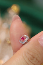 Load image into Gallery viewer, LUOWEND 18K White Gold Real Natural Pink Diamond Earrings for Women