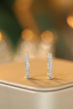 Load image into Gallery viewer, LUOWEND 18K Yellow Gold Real Natural Diamond Hoop Earrings for Women