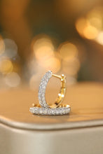 Load image into Gallery viewer, LUOWEND 18K Yellow Gold Real Natural Diamond Hoop Earrings for Women