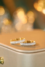 Load image into Gallery viewer, LUOWEND 18K Yellow Gold Real Natural Diamond Hoop Earrings for Women